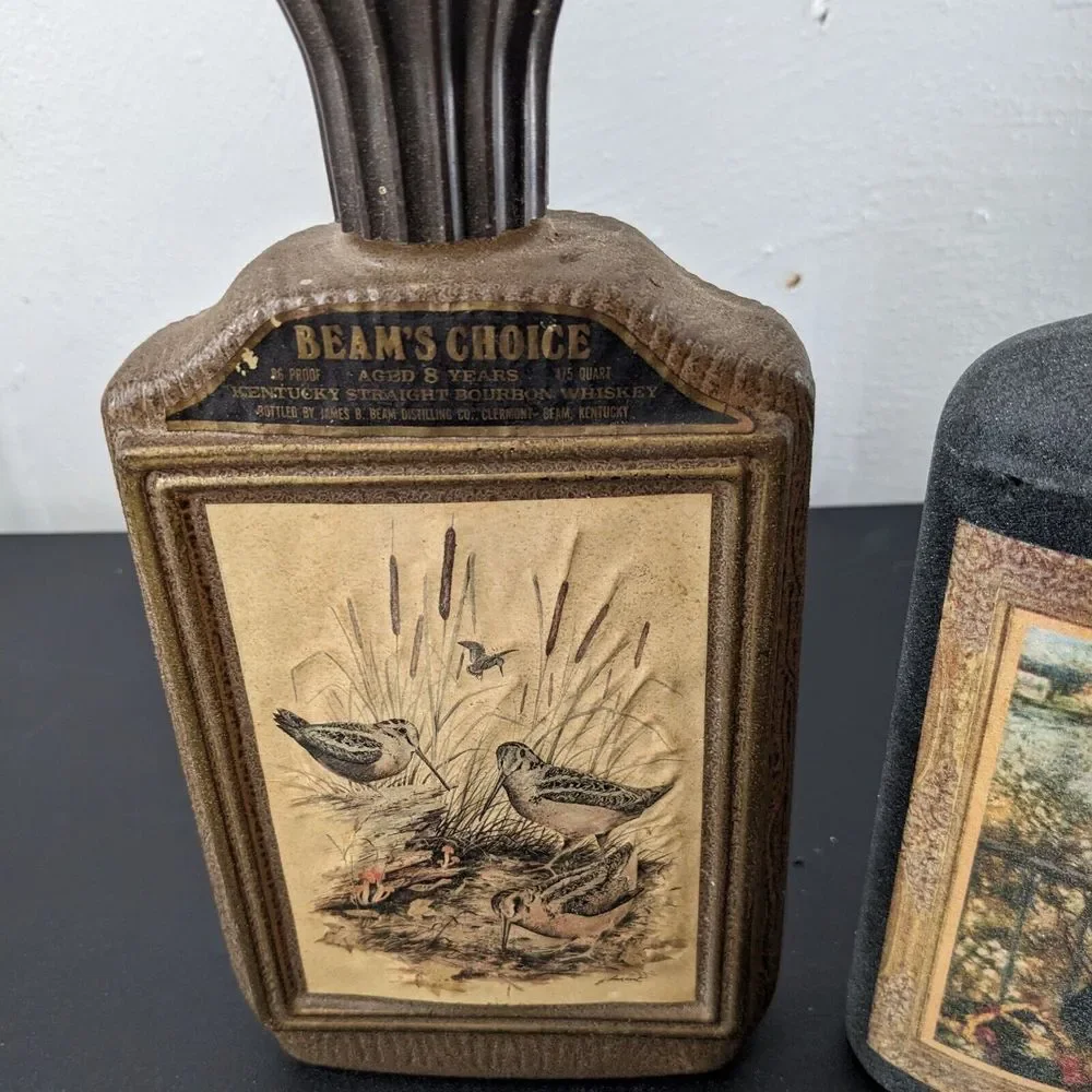 Lot Of 2 Vintage Jim Beam Decanters 1974 James Lockhart & Frosted On The Terrace
